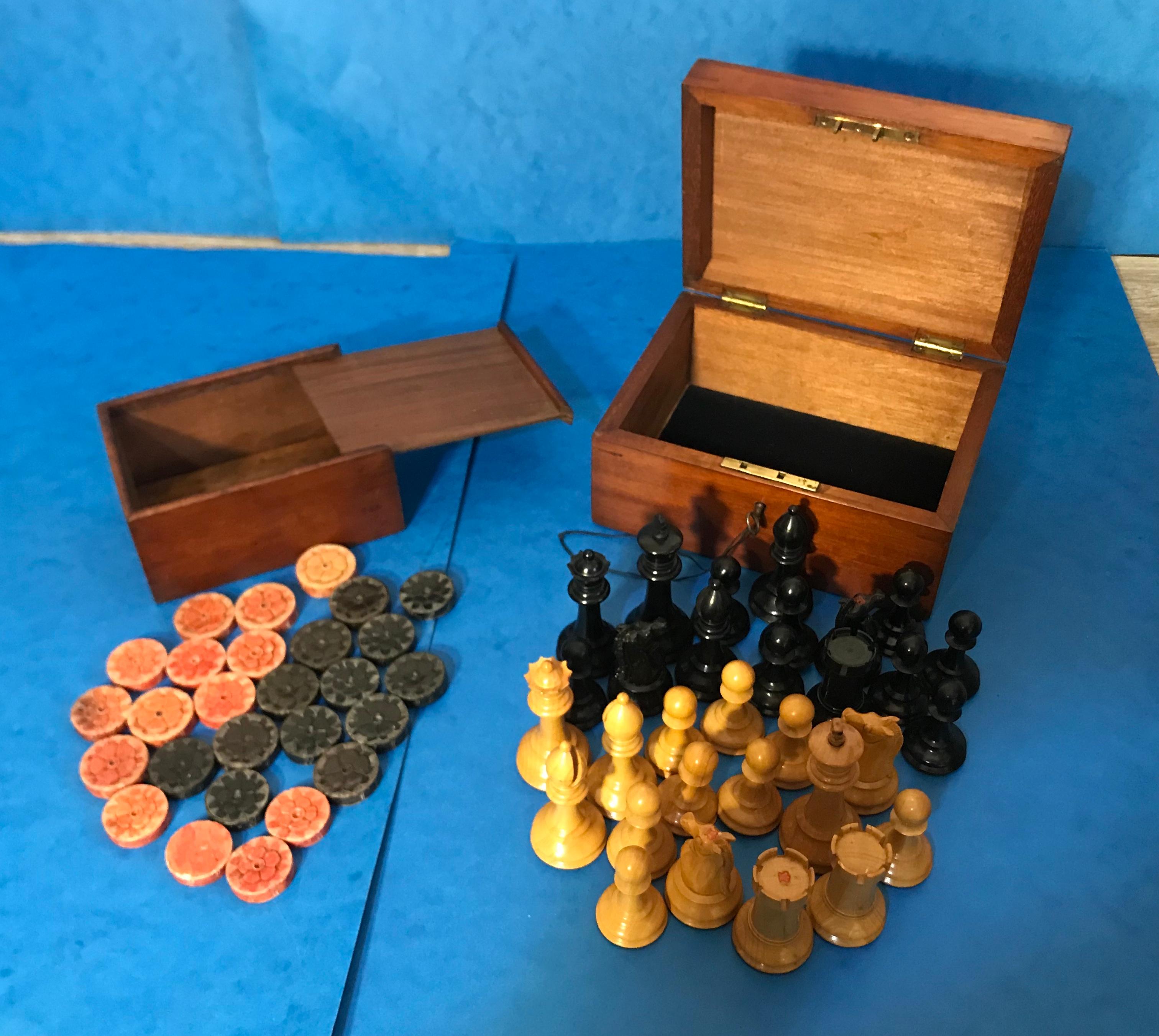 Georgian Games Box, Complete with a ‘Stalton’ Chess and Soapstone Backgammon Set 5