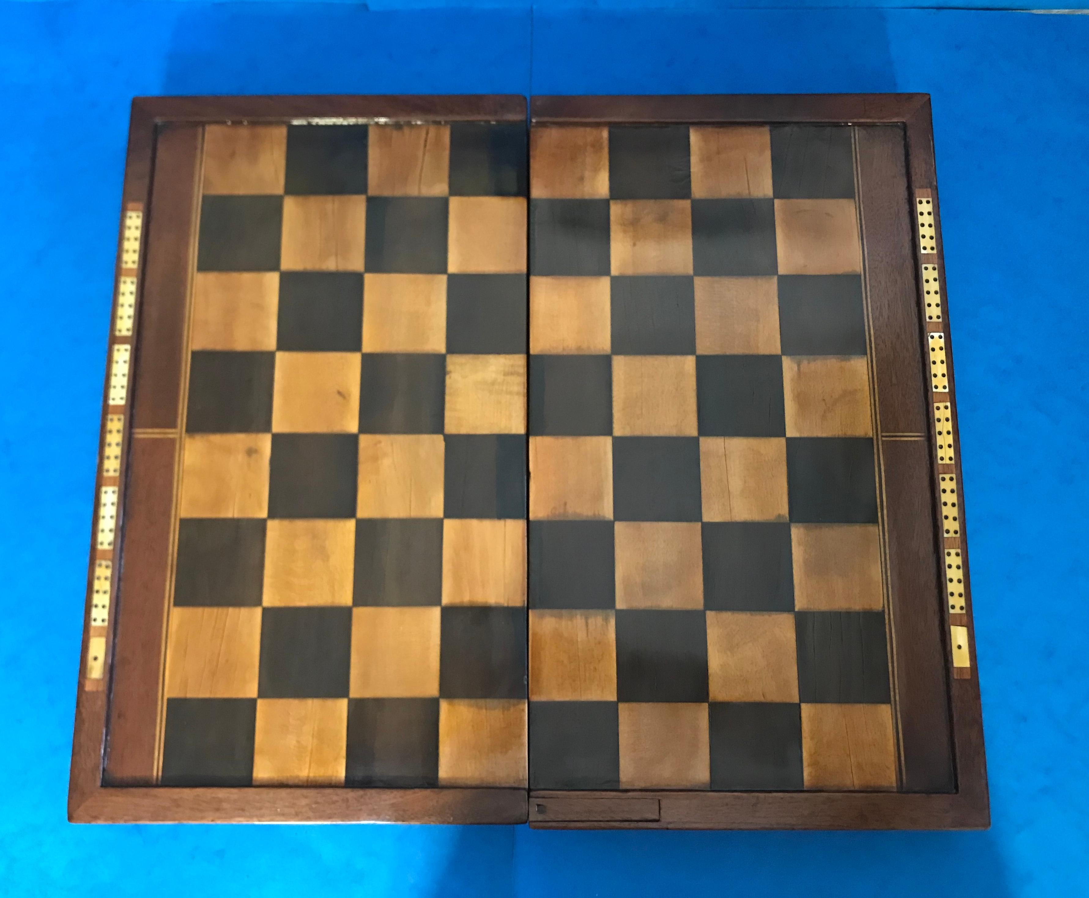 Georgian Games Box, Complete with a ‘Stalton’ Chess and Soapstone Backgammon Set 1