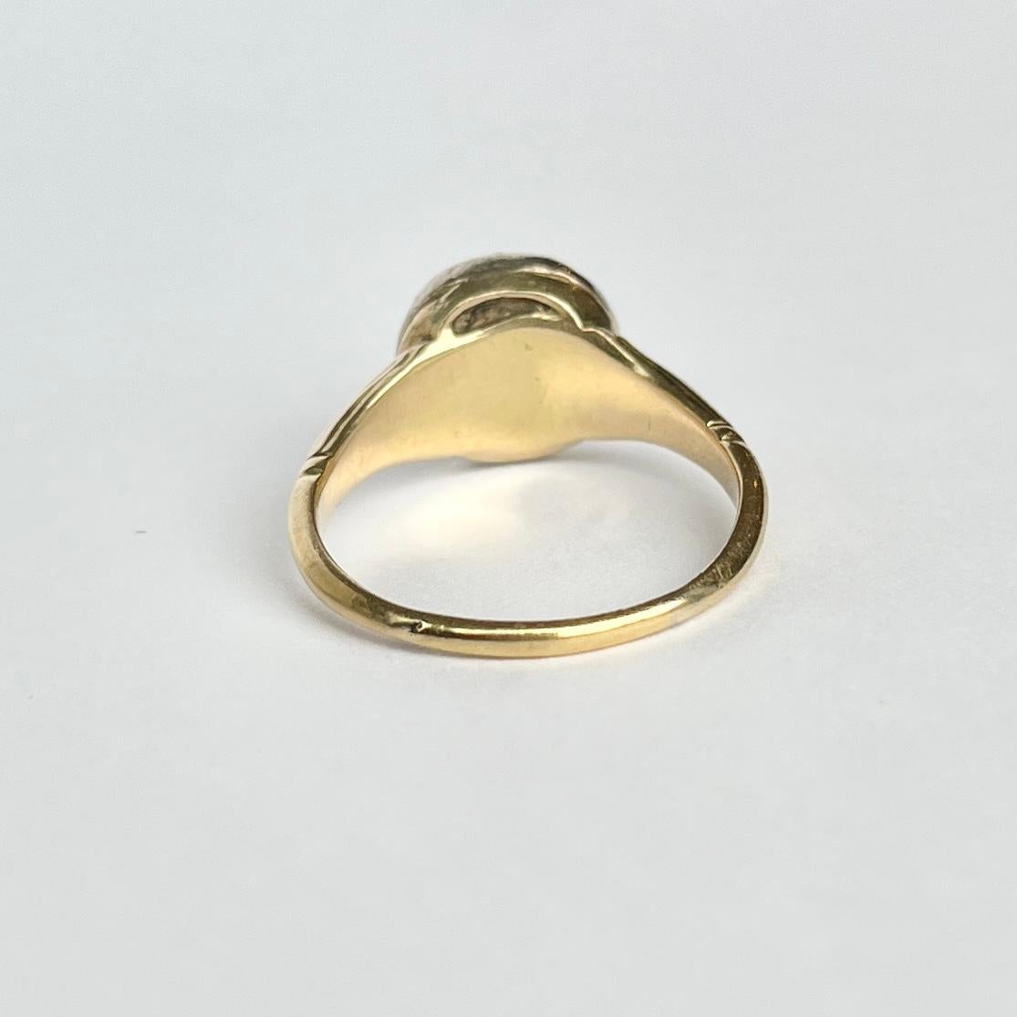 Georgianischer Granat und Diamant 15 Karat Gold Cluster-Ring aus Gold für Damen oder Herren im Angebot