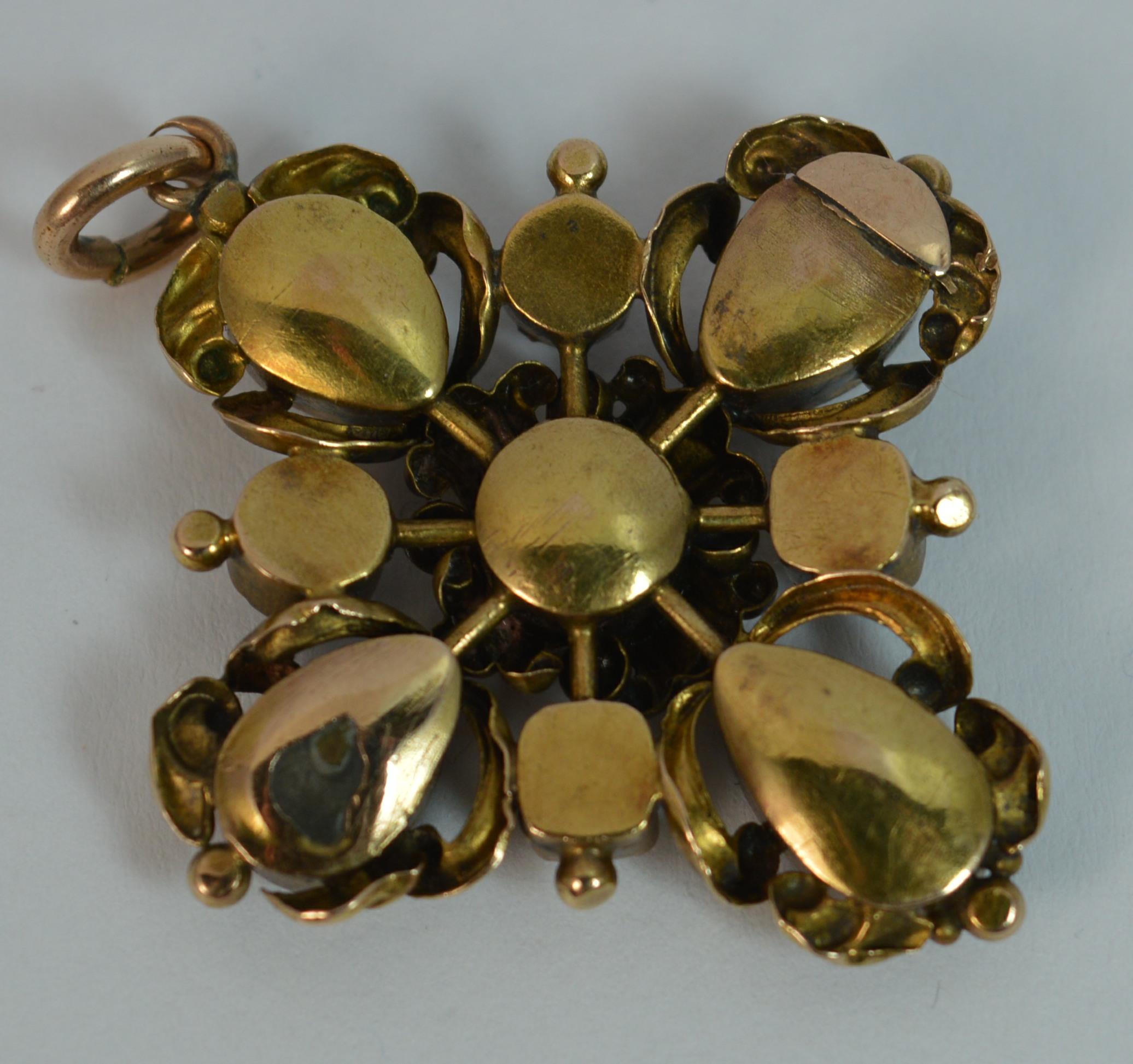 Georgian Garnet Cabochon 15 Carat Gold Pendant im Zustand „Relativ gut“ in St Helens, GB