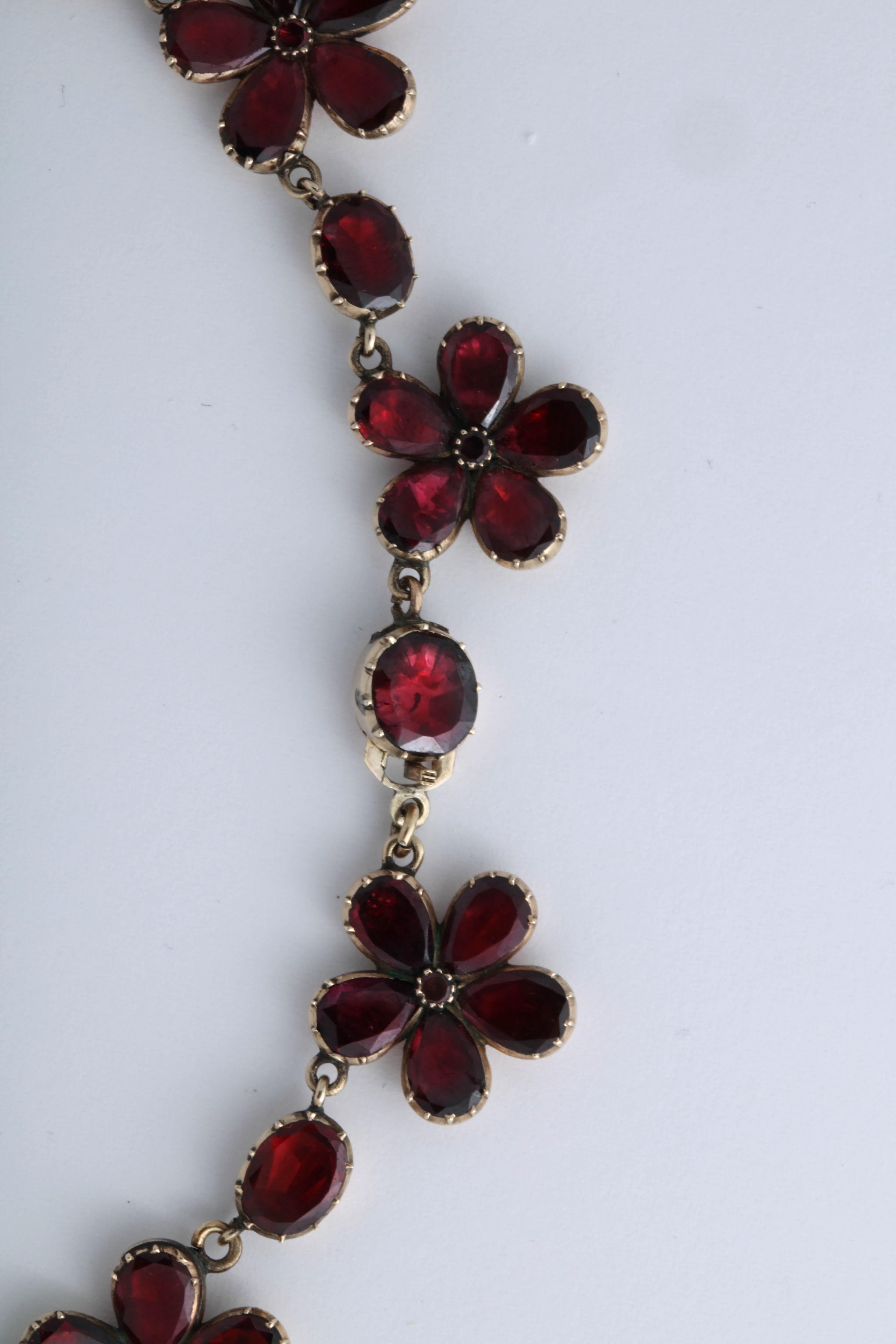 Women's or Men's Georgian Garnet Necklace For Sale