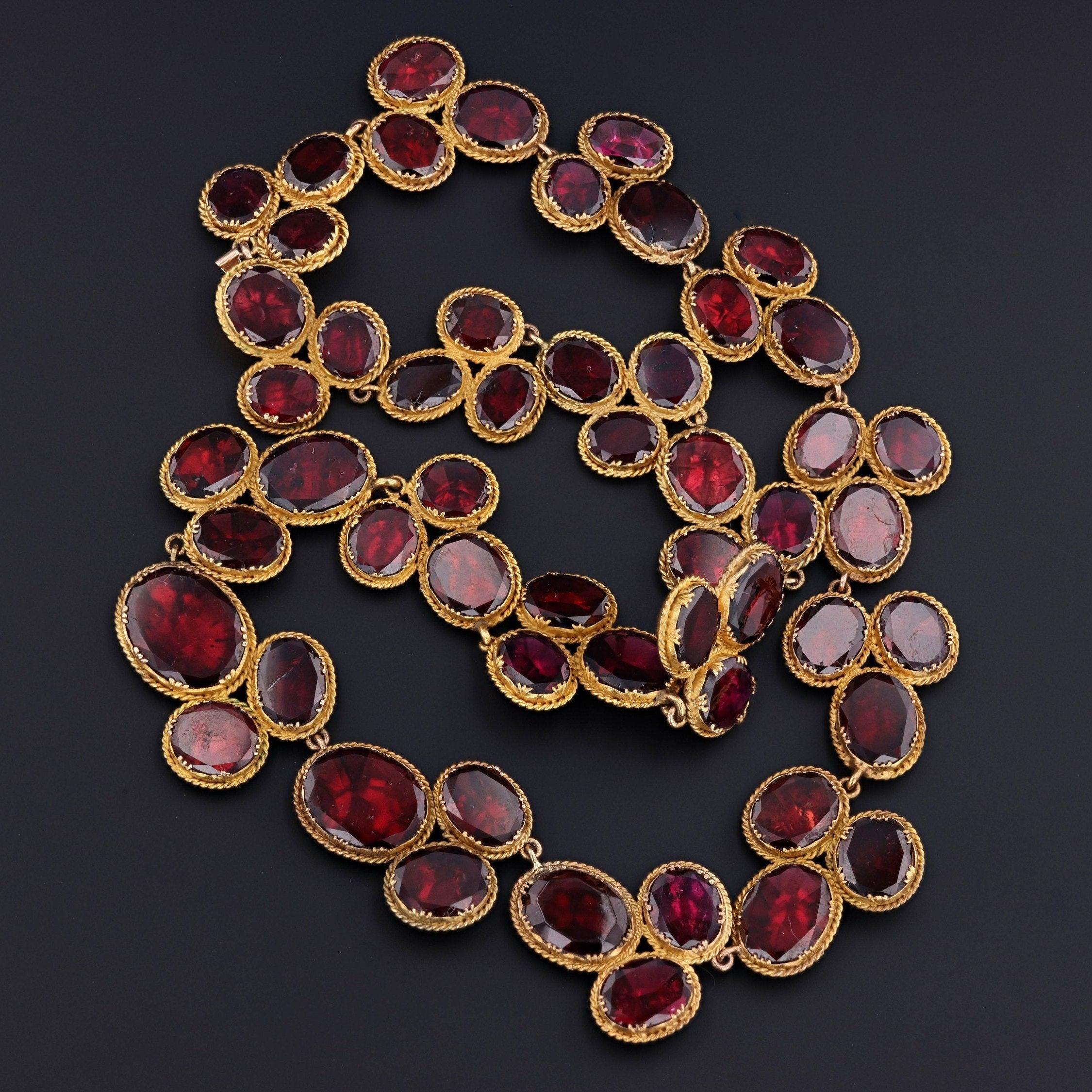 Collier rivière géorgien en or 14 carats Pour femmes en vente