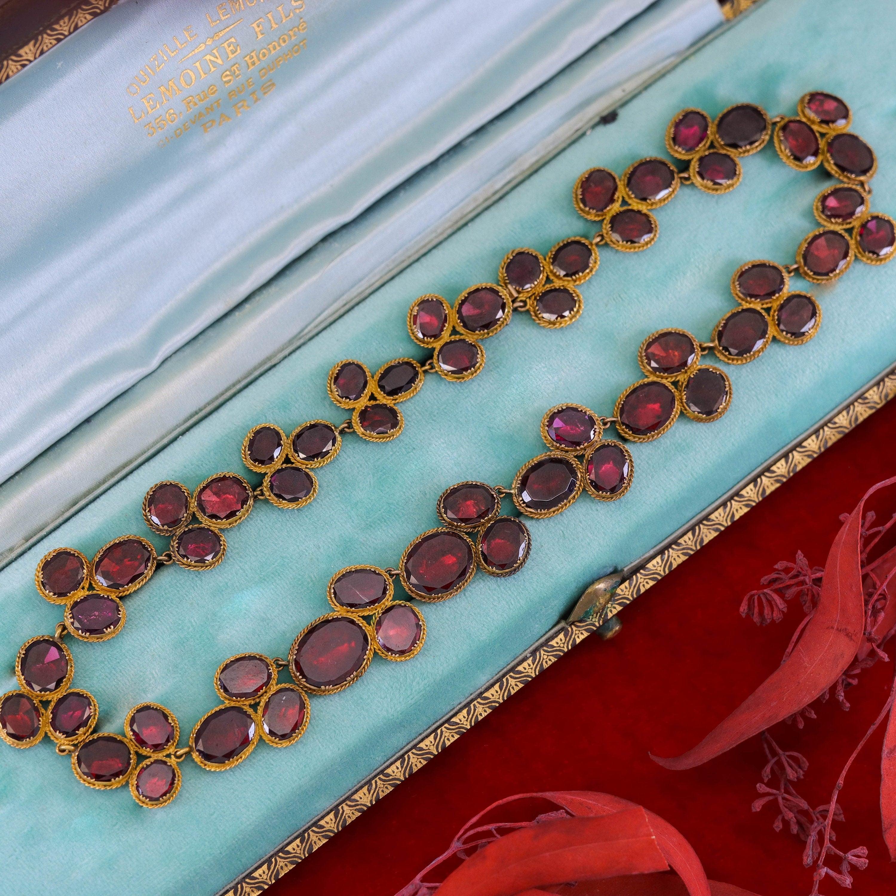 Collier rivière géorgien en or 14 carats en vente 1