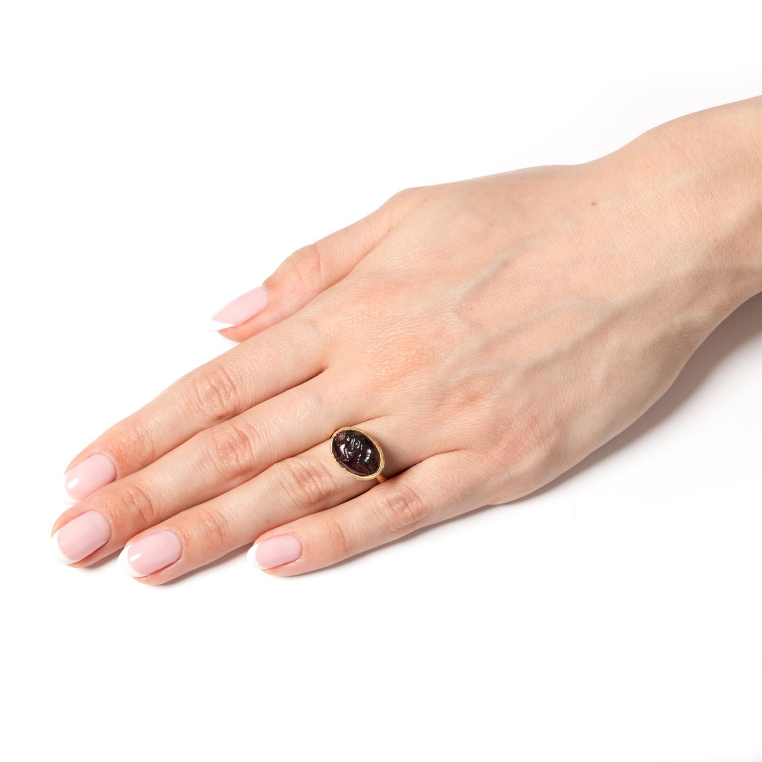 Women's Georgian Garnet Seal Ring, c.1800s For Sale
