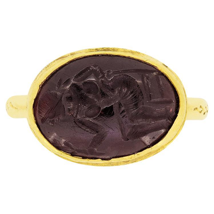 Georgian Garnet Seal Ring, c.1800s