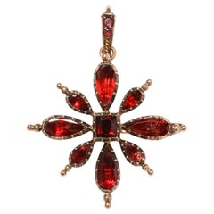 Georgian Garnet Star Pendant or Brooch c. 1820