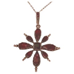 Georgian Garnet Star Pendant or Brooch c. 1820