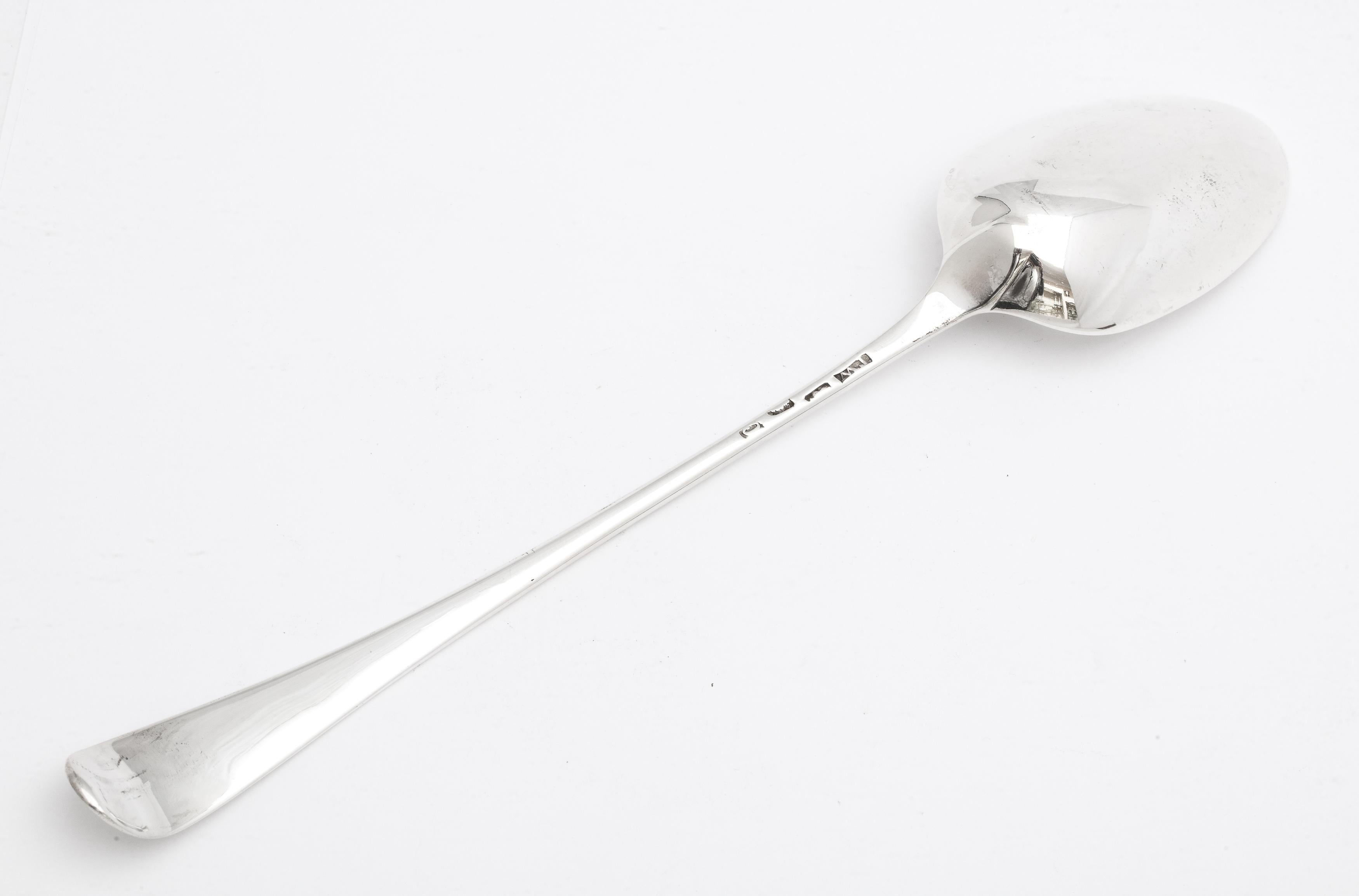 English Georgian 'George II' Sterling Silver Stuffing Spoon Dated 1738 For Sale