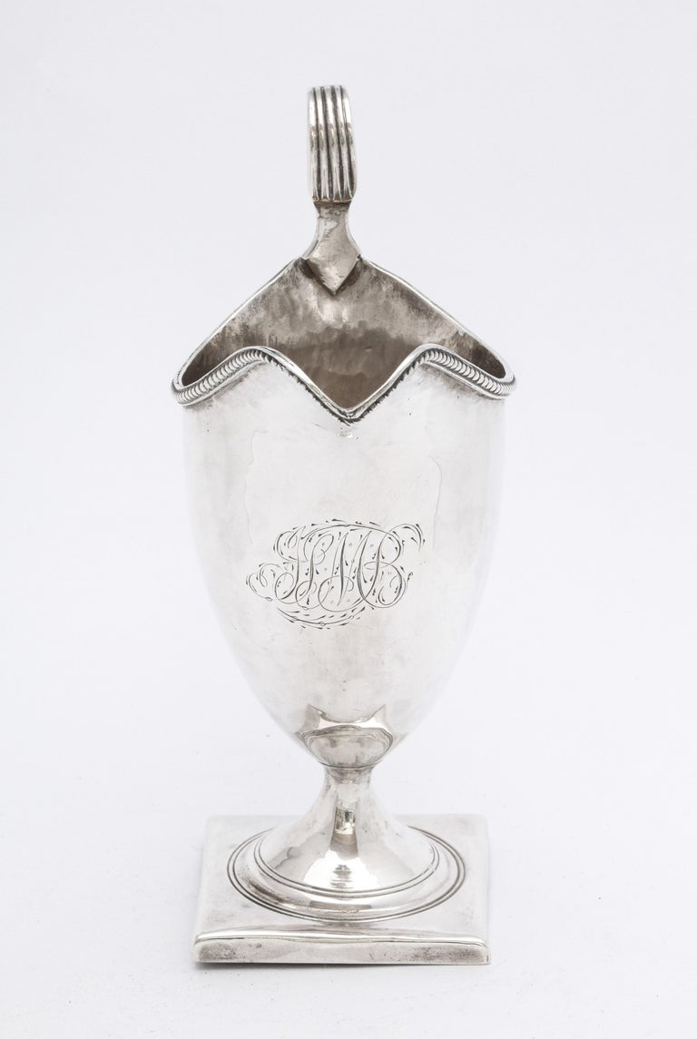 English Georgian 'George III' Sterling Silver Helmet-Form Cream Jug/Pitcher, by Bateman For Sale