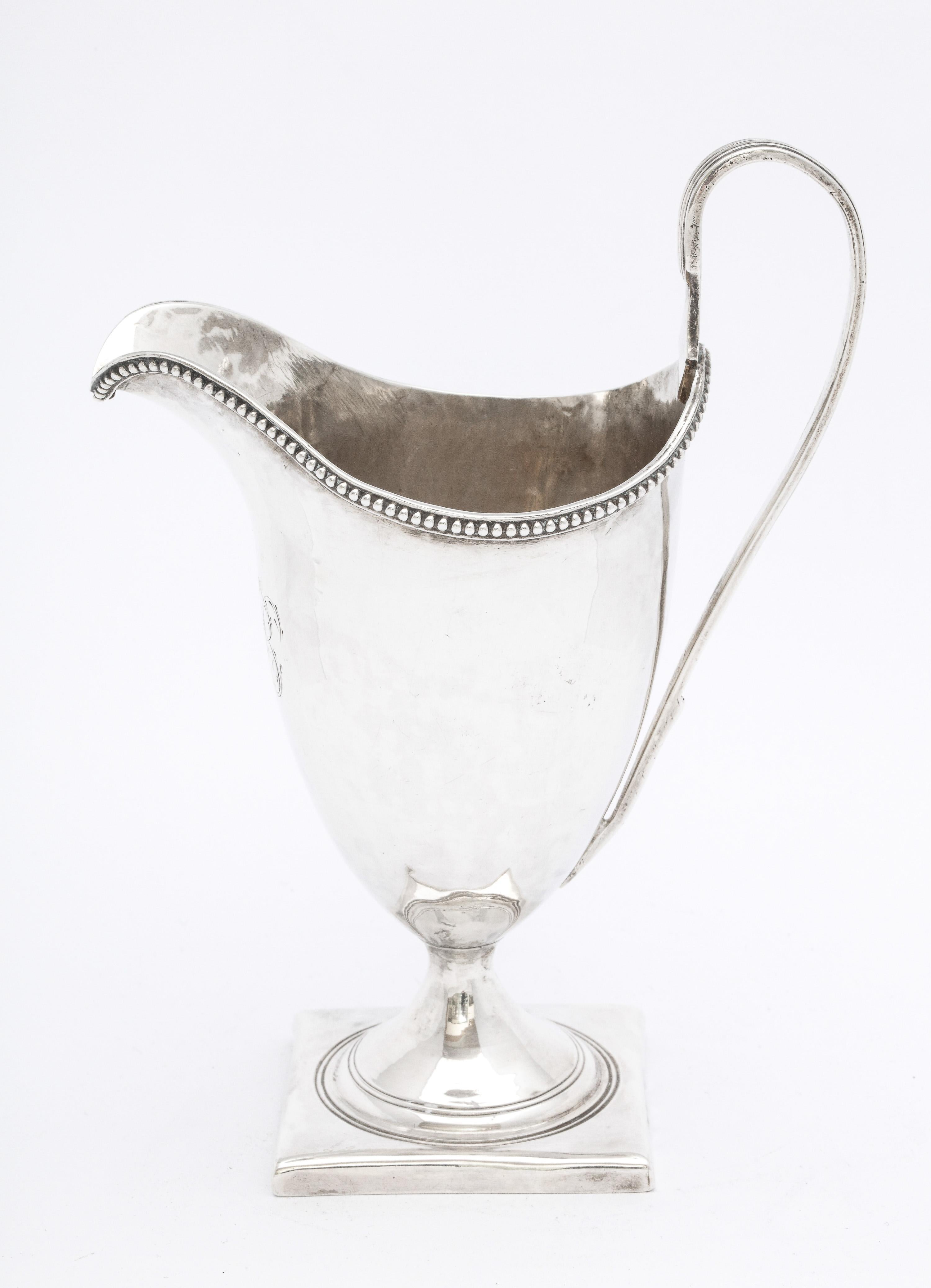 English Georgian 'George III' Sterling Silver Helmet-Form Cream Jug/Pitcher, by Bateman For Sale