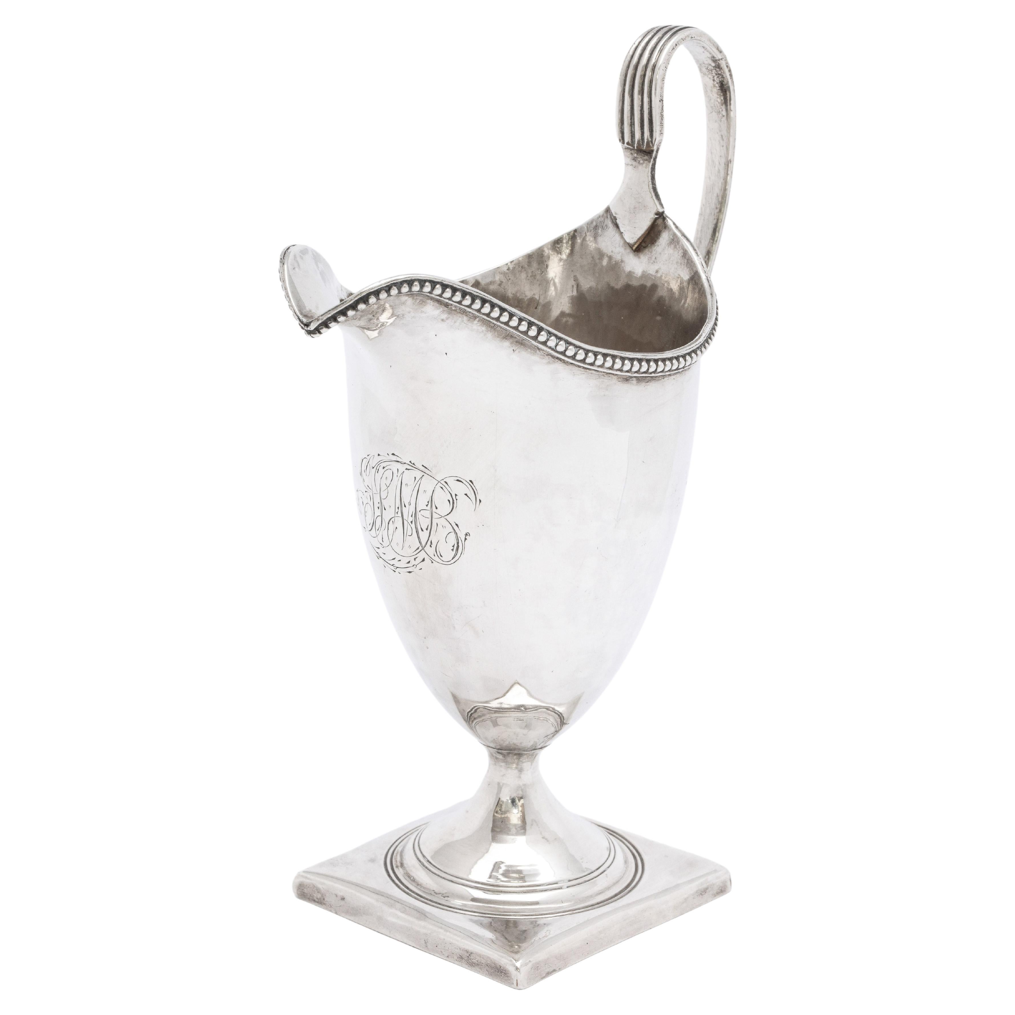 Georgian 'George III' Sterling Silver Helmet-Form Cream Jug/Pitcher, by Bateman