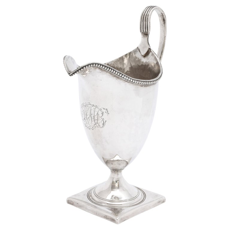 Georgian 'George III' Sterling Silver Helmet-Form Cream Jug/Pitcher, by Bateman For Sale