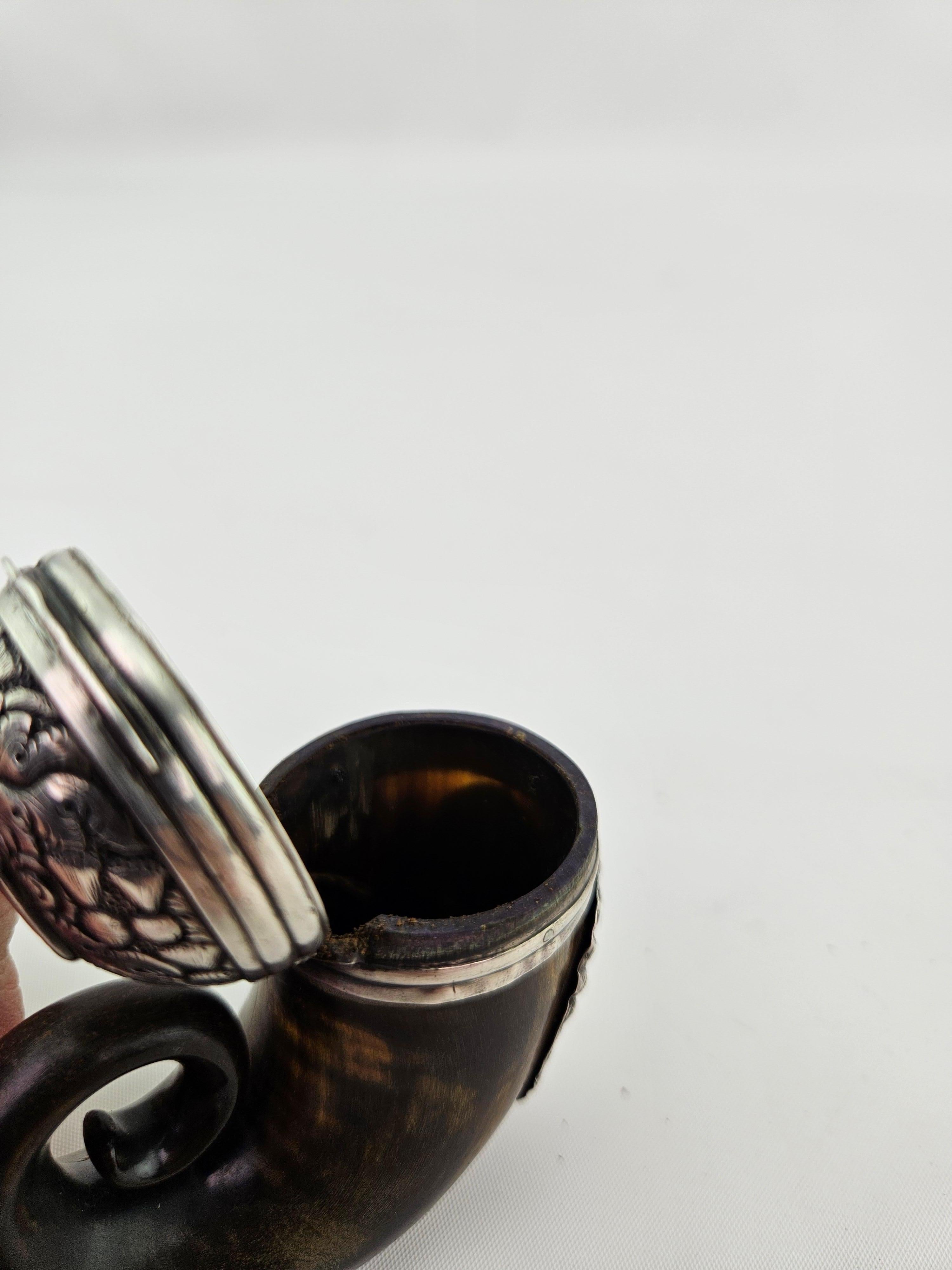 Georgian 'George III' Sterling Silver-Mounted Horn Snuff Mull with Cairngorm 10