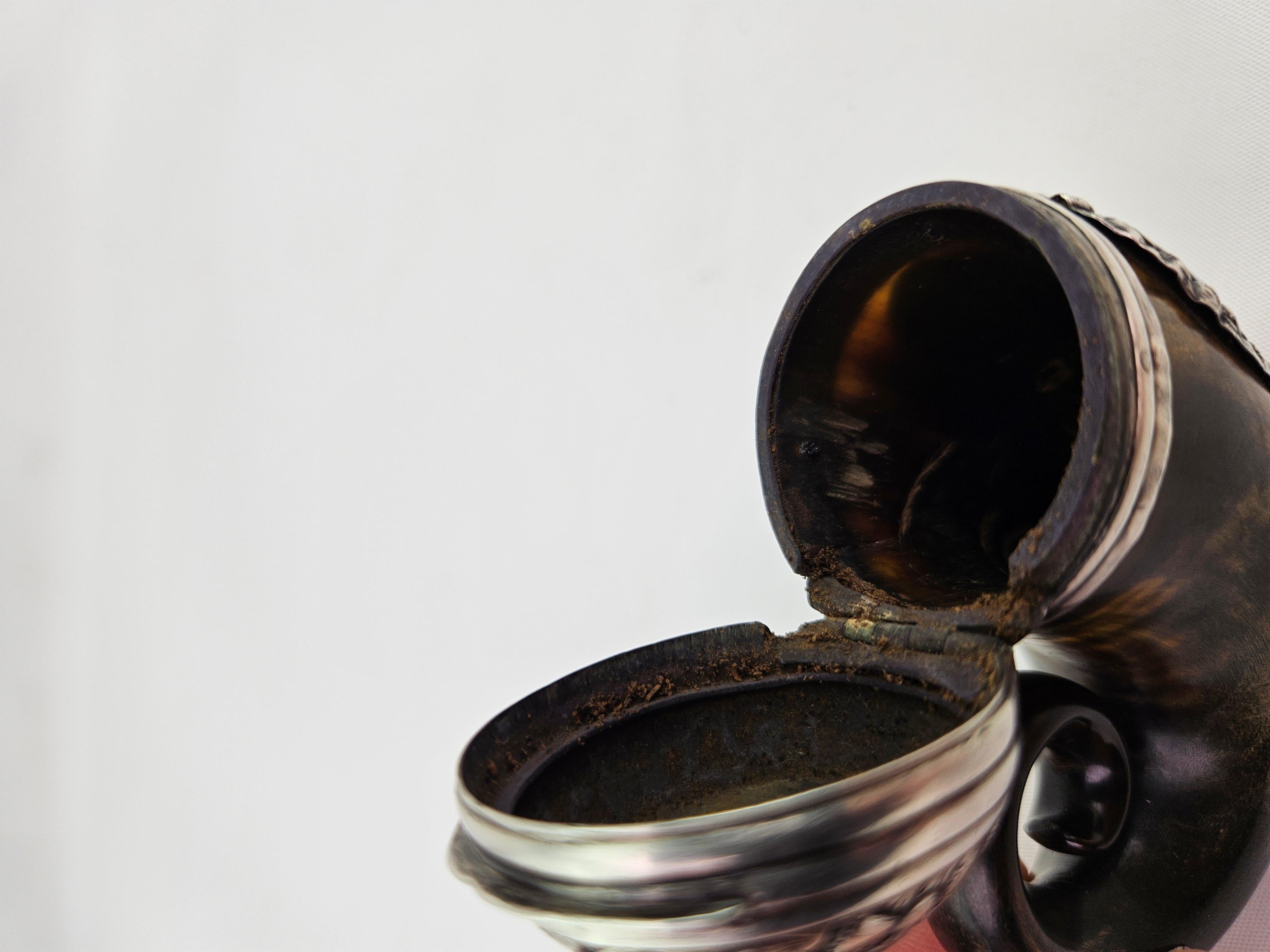 Georgian 'George III' Sterling Silver-Mounted Horn Snuff Mull with Cairngorm 11