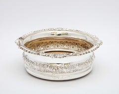 Georgianischer Wein-/Champagne-Flaschenuntersetzer aus Holz, George IV.-Stil, Sterlingsilber