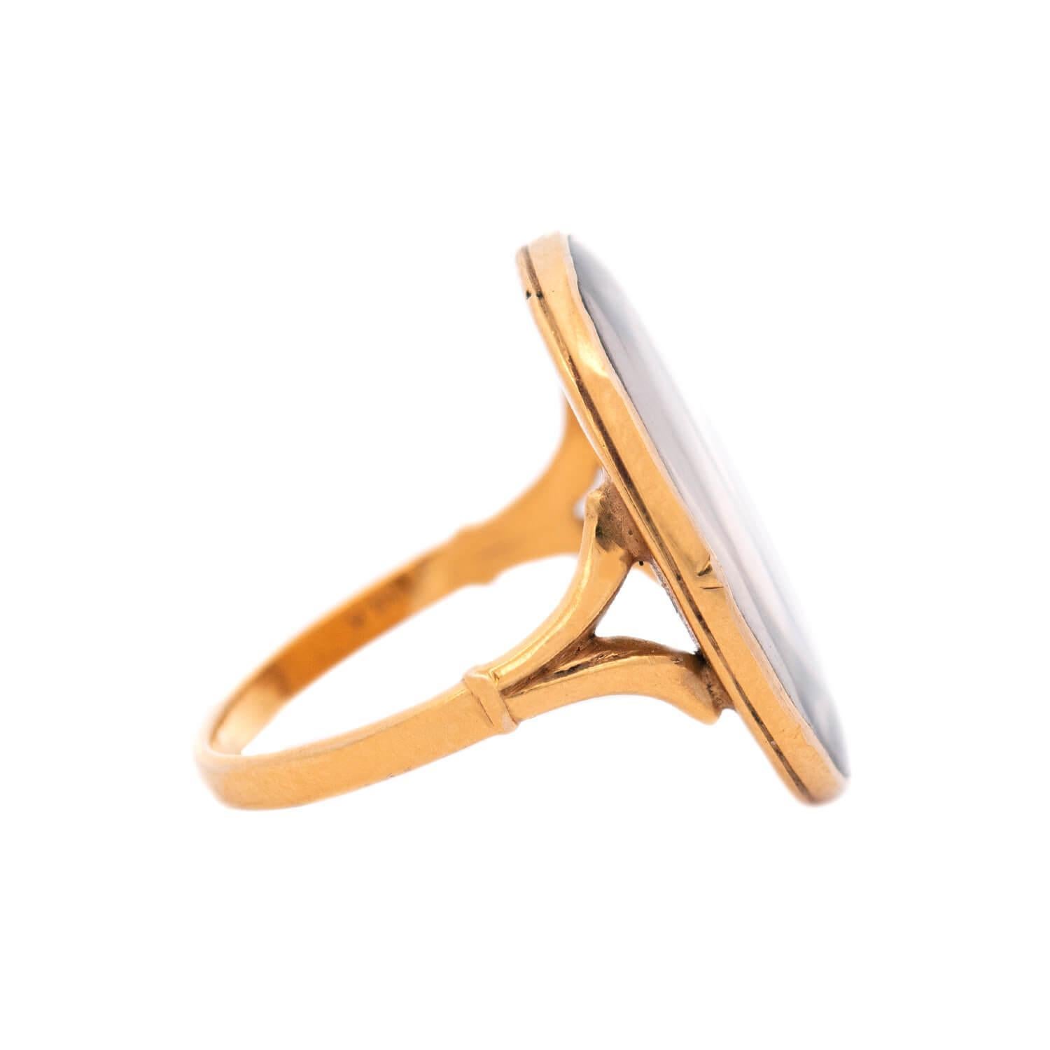 Georgiano Georgian German 14k Portrait Ring in vendita