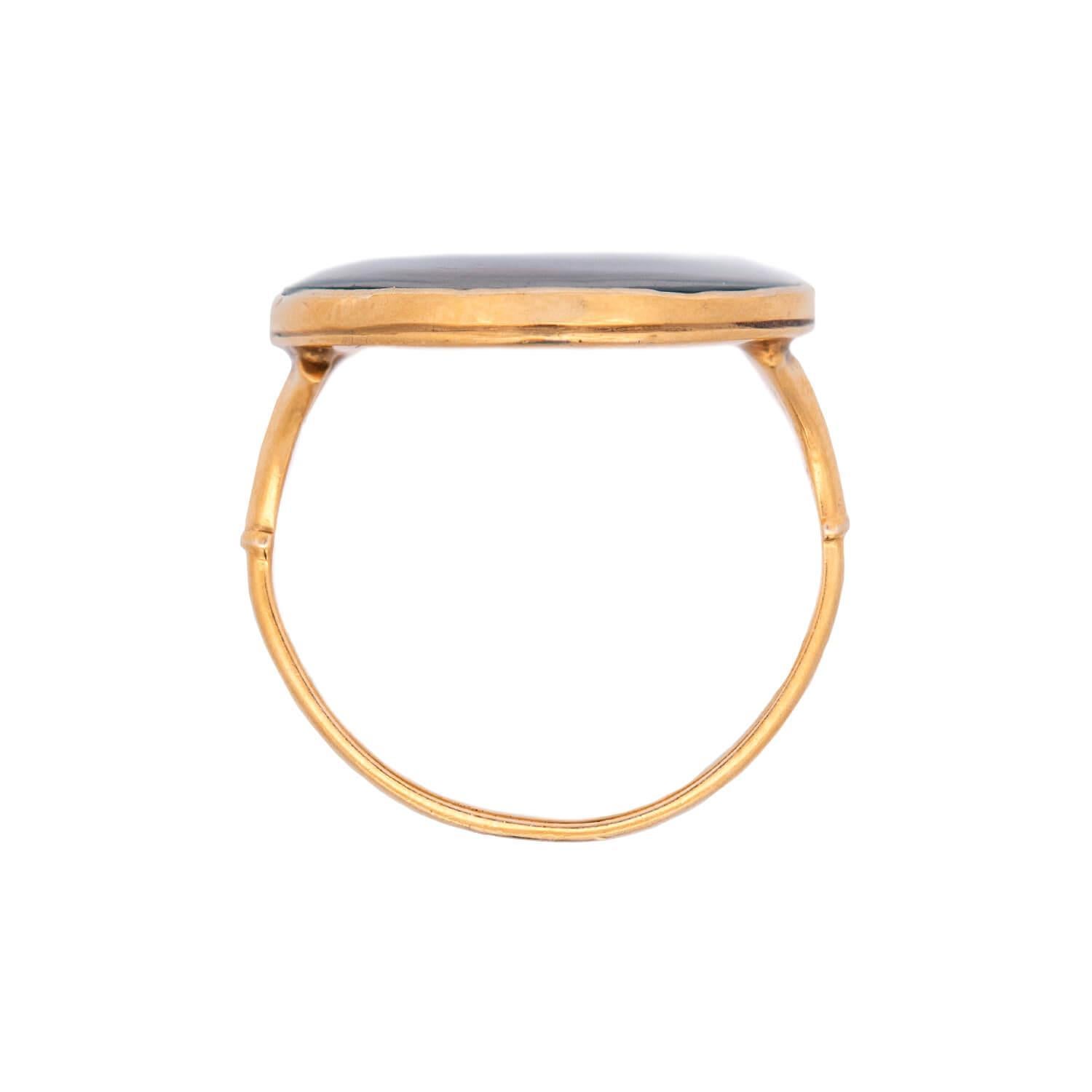 Georgian German 14k Portrait Ring In condizioni buone in vendita a Narberth, PA