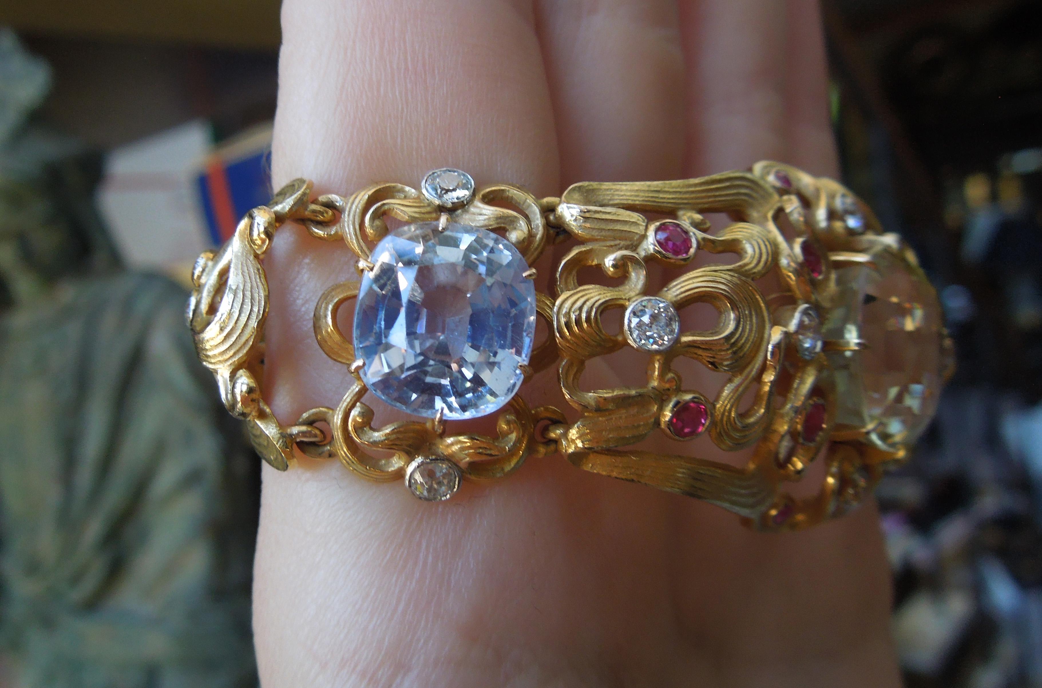 Antique Cushion Cut Georgian Style GIA Sri Lanka Sapphire Bracelet For Sale