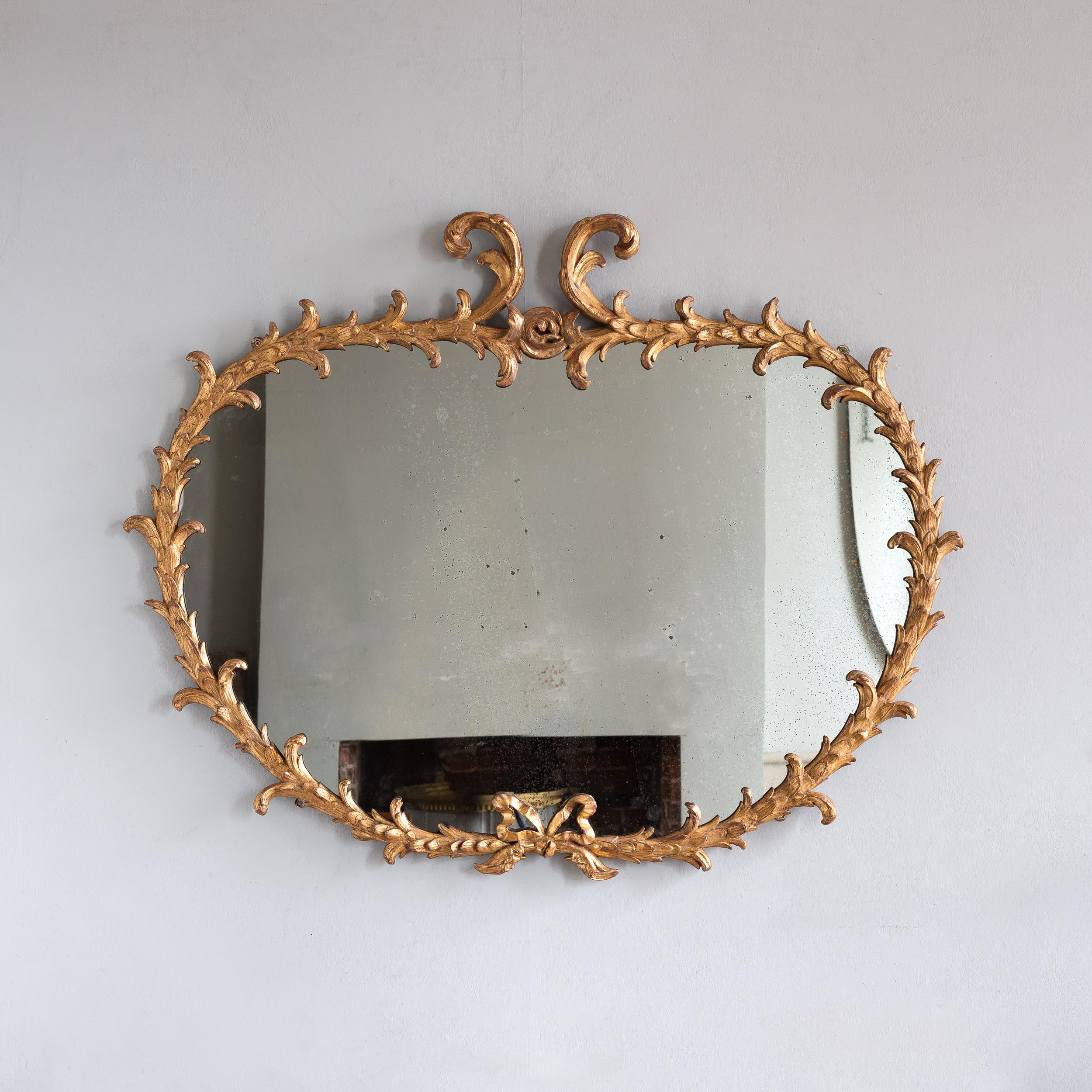Georgian Gilded Kidney Wall Mirror 4