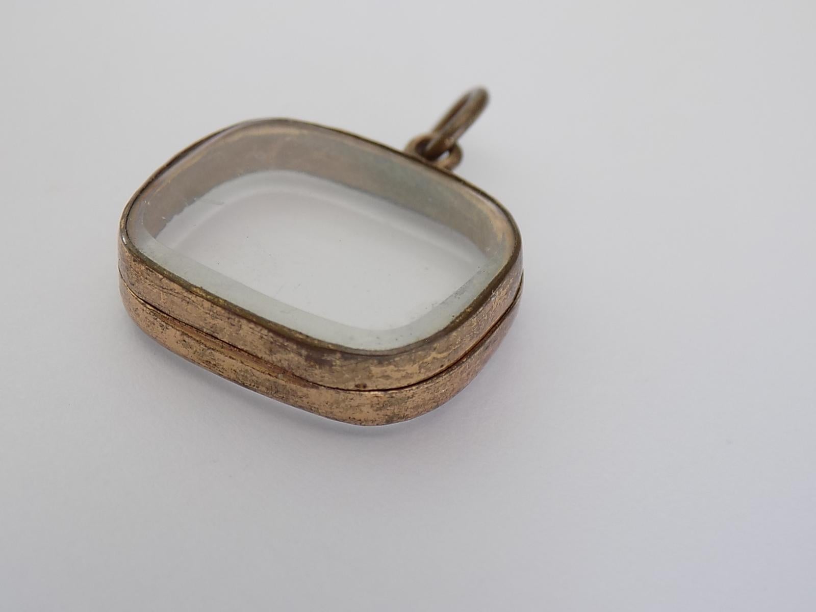 Georgian Gilt and Crystal Locket Pendant at 1stDibs