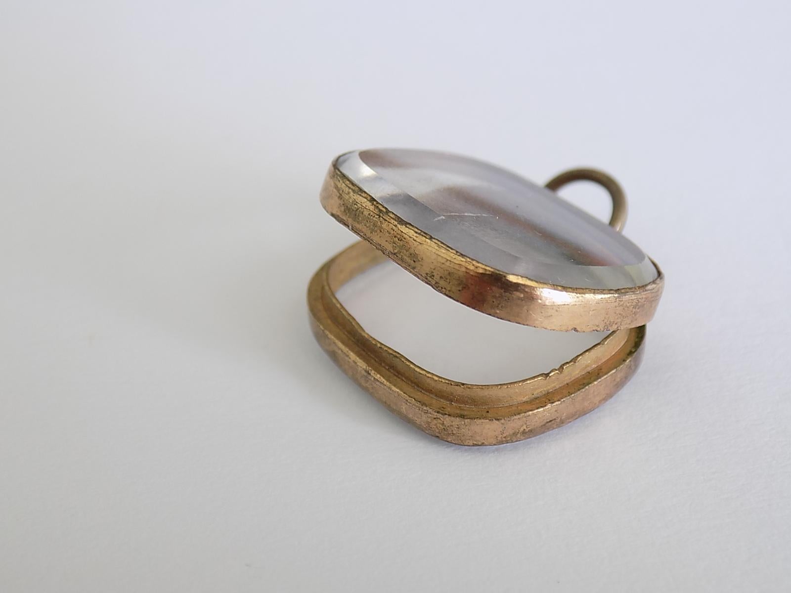 Georgian Gilt and Crystal Locket Pendant at 1stDibs