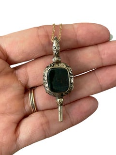 Georgian Gilt Bloodstone Carnelian Double Sided Watch Key Fob Circa 1820