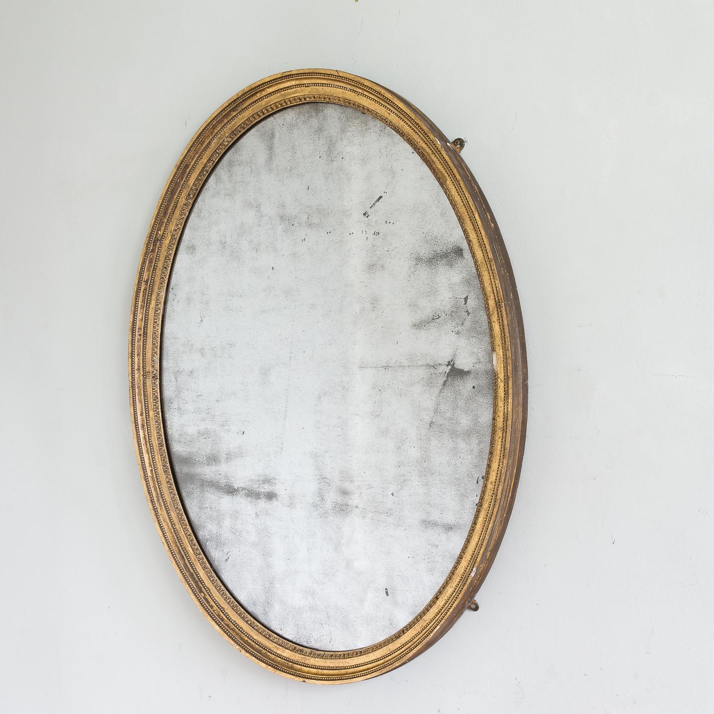 Late 18th Century Georgian Gilt Composition Oval Mirror