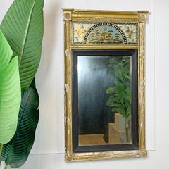 Georgian Gold Gesso Wall Mirror with Verre Eglomise Gilded Glass Frieze