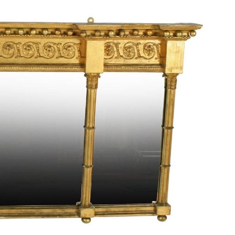 Georgian Gilt Over mantel Mirror, 19th Century In Good Condition For Sale In London, GB