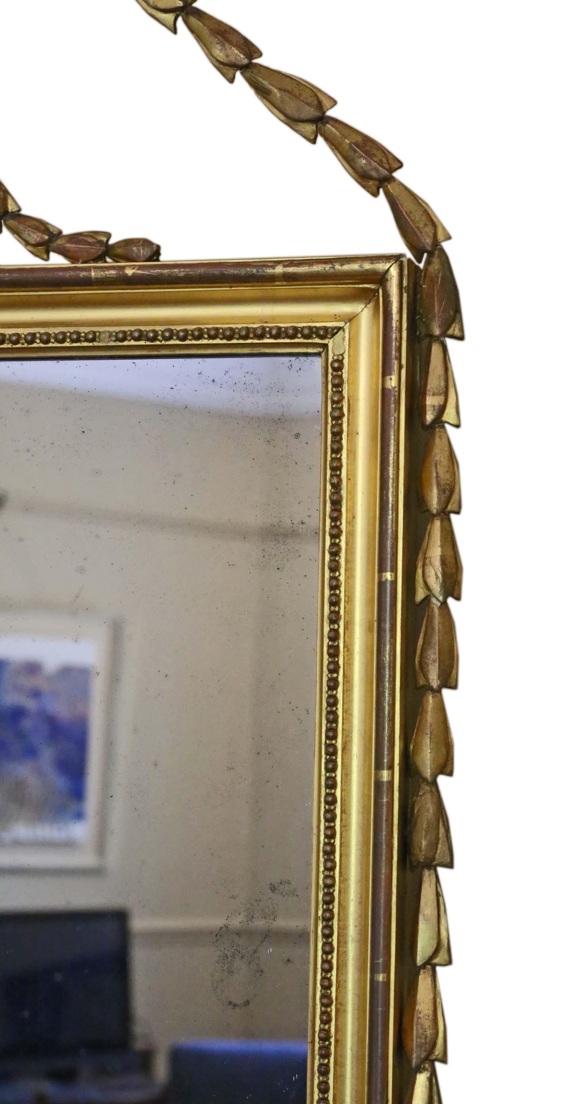 Georgian Gilt Overmantle Wall Mirror In Good Condition In Wisbech, Cambridgeshire