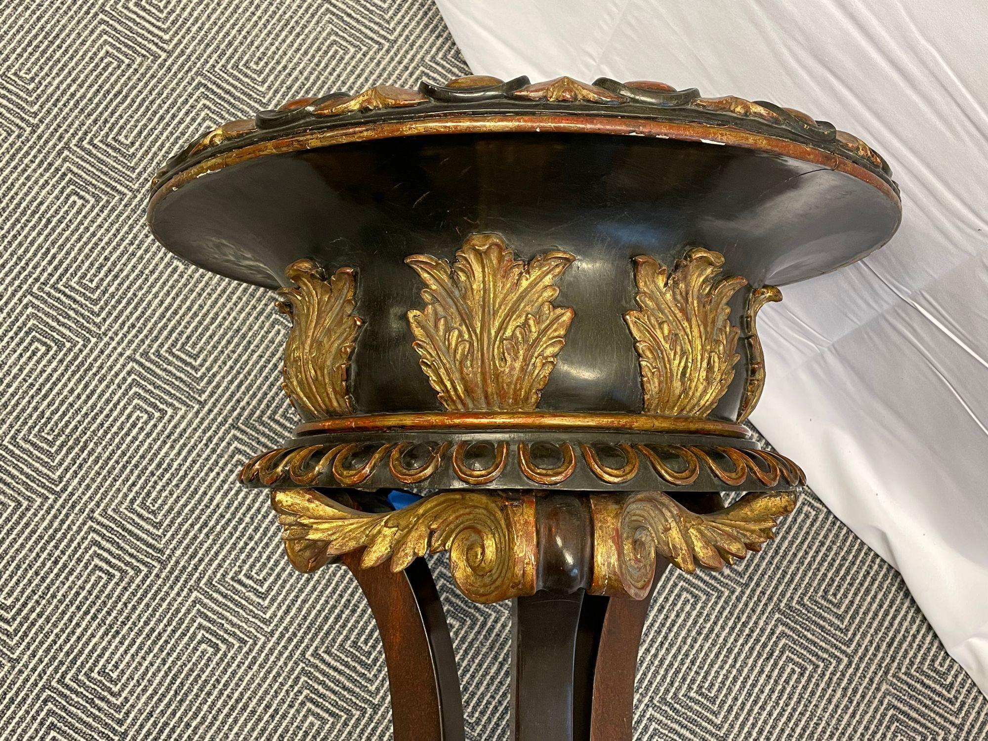 Tin Georgian Gilt Wood Planter, Jardinière, Ebony and Gilt Design For Sale