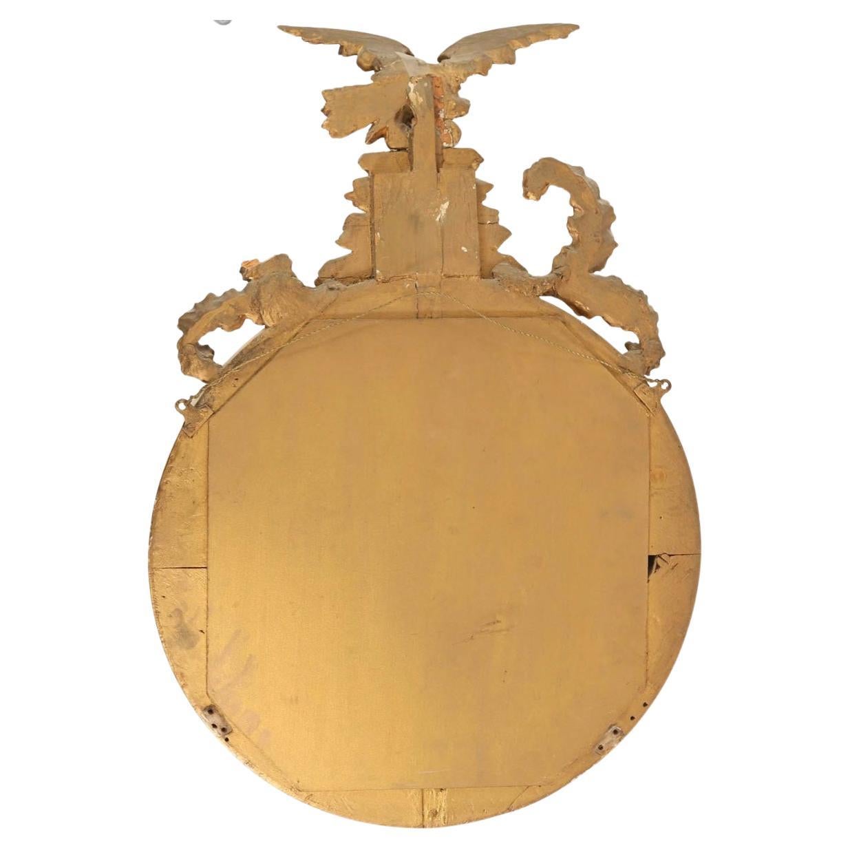 Konvexer Spiegel aus georgischem Giltwood mit Adler (Regency) im Angebot