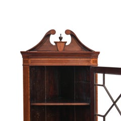 Georgian glass fronted Corner Cabinet England around 1800 Mahogany