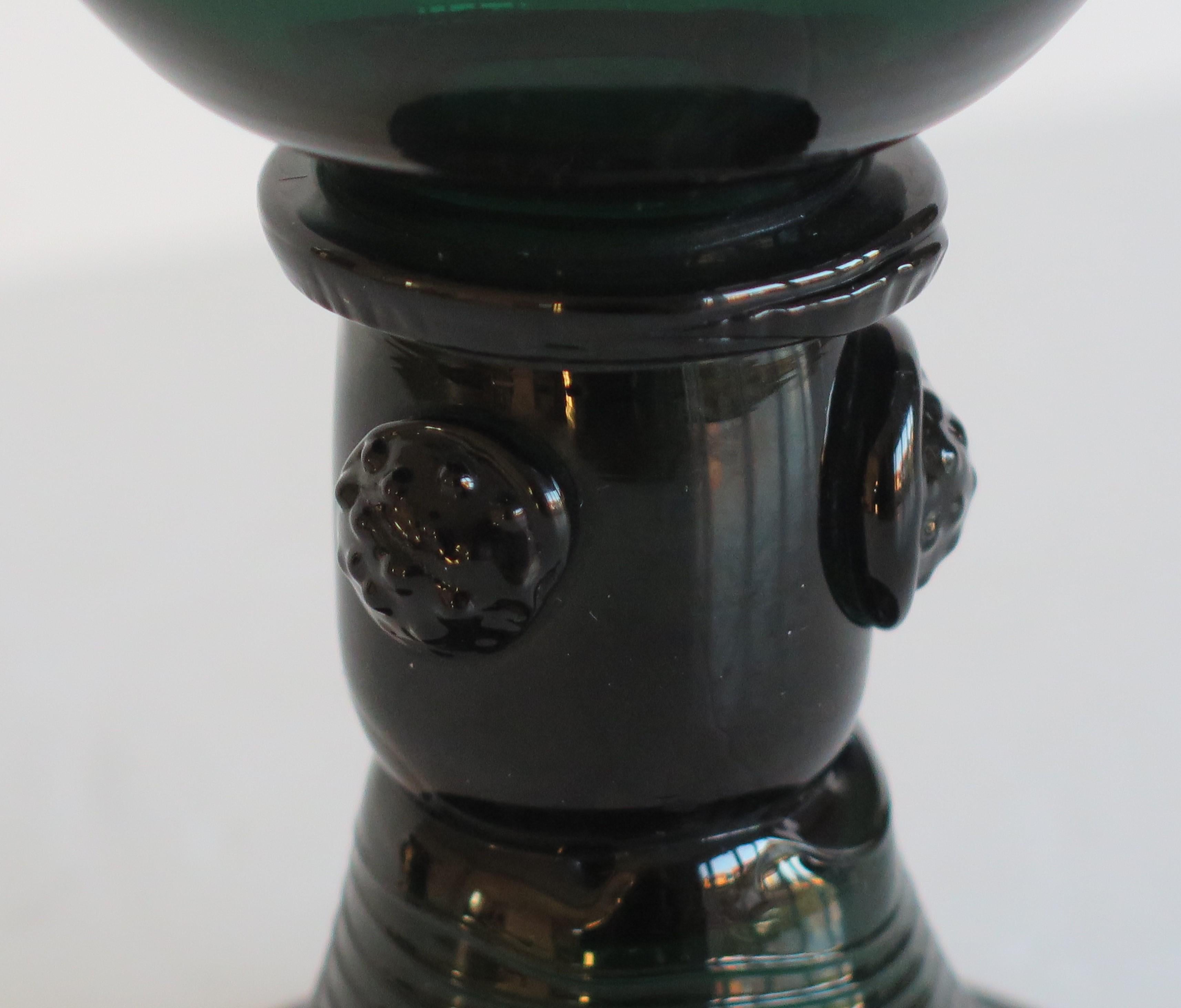 Hand-Crafted Georgian Glass Roamer Bristol Green , English Regency period circa 1815 For Sale