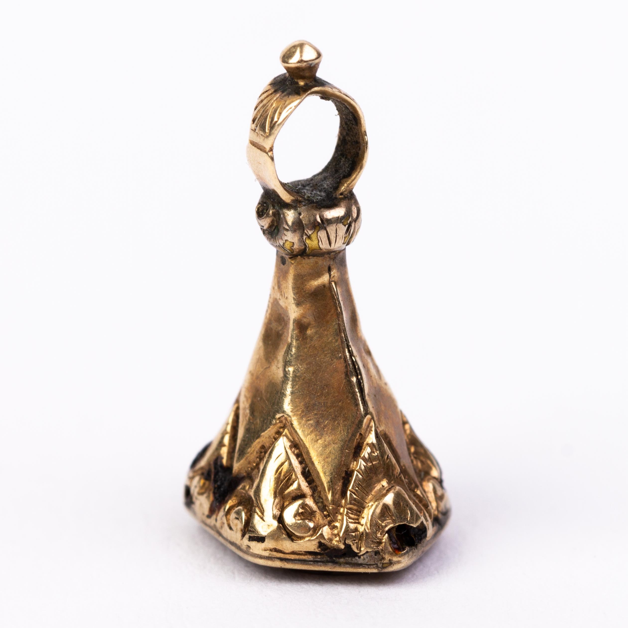 19th Century Georgian Gold Agate Intaglio Seal Fob Pendant