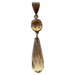 Georgian Gold and Citrine drop pendant
