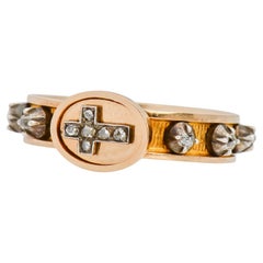 Georgian Gold and Diamond Rosary Station Ring