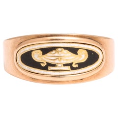 Anello a fascia georgiano in oro e smalto A Soulful Memory c. 1803