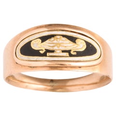 Georgian Gold and Enamel Urn Band Ring