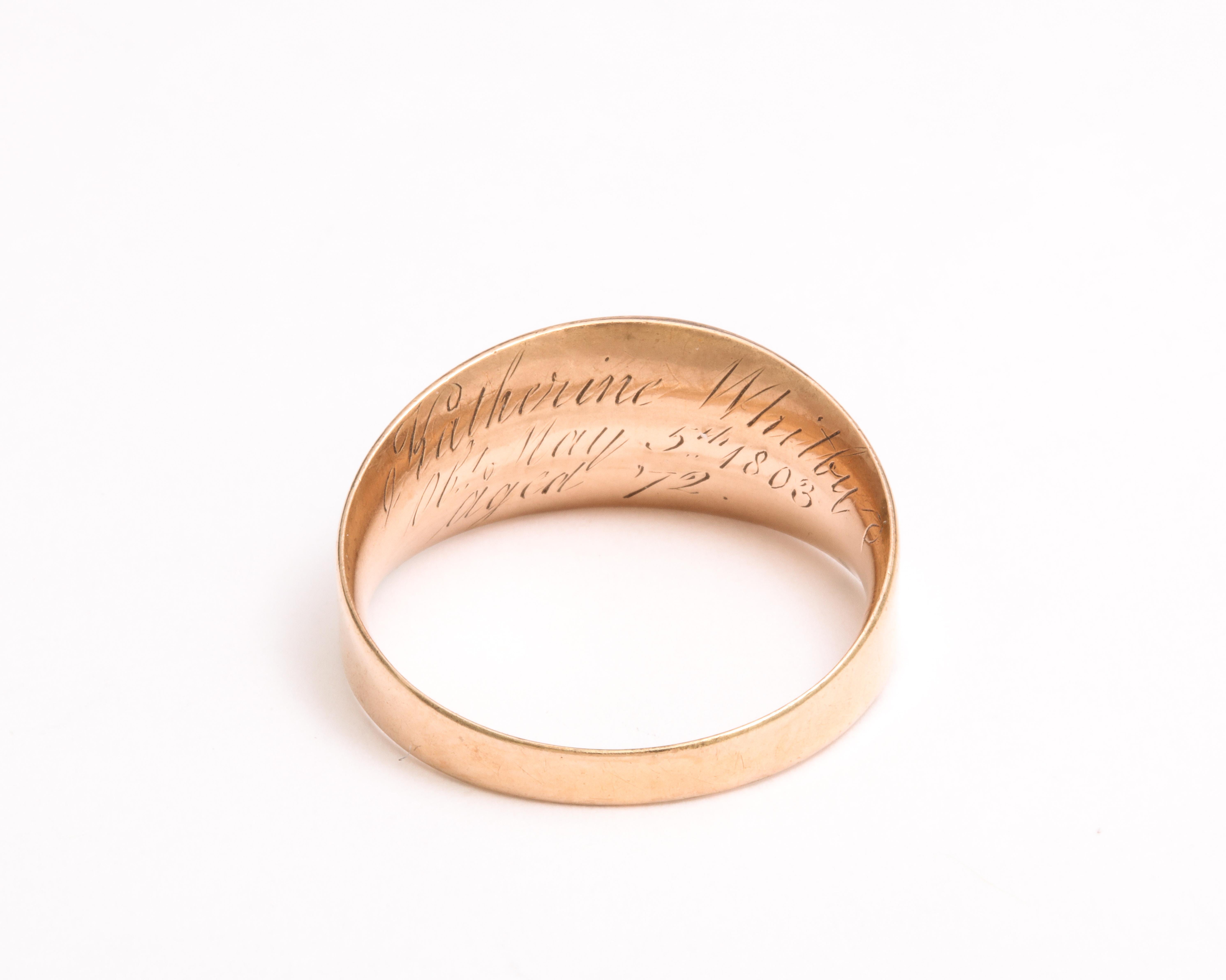 George III Georgian Gold and Enamel Urn Band Ring  For Sale