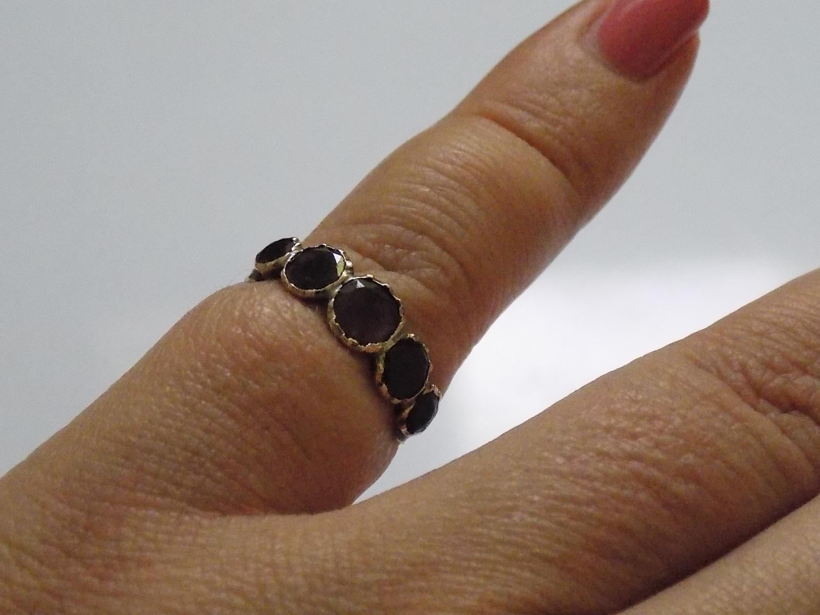 Women's Georgian Gold and Foil Backed Garnet Ring