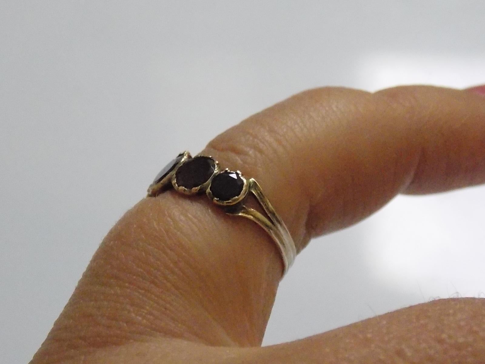 Georgian Gold and Garnet Half Eternity Ring 2