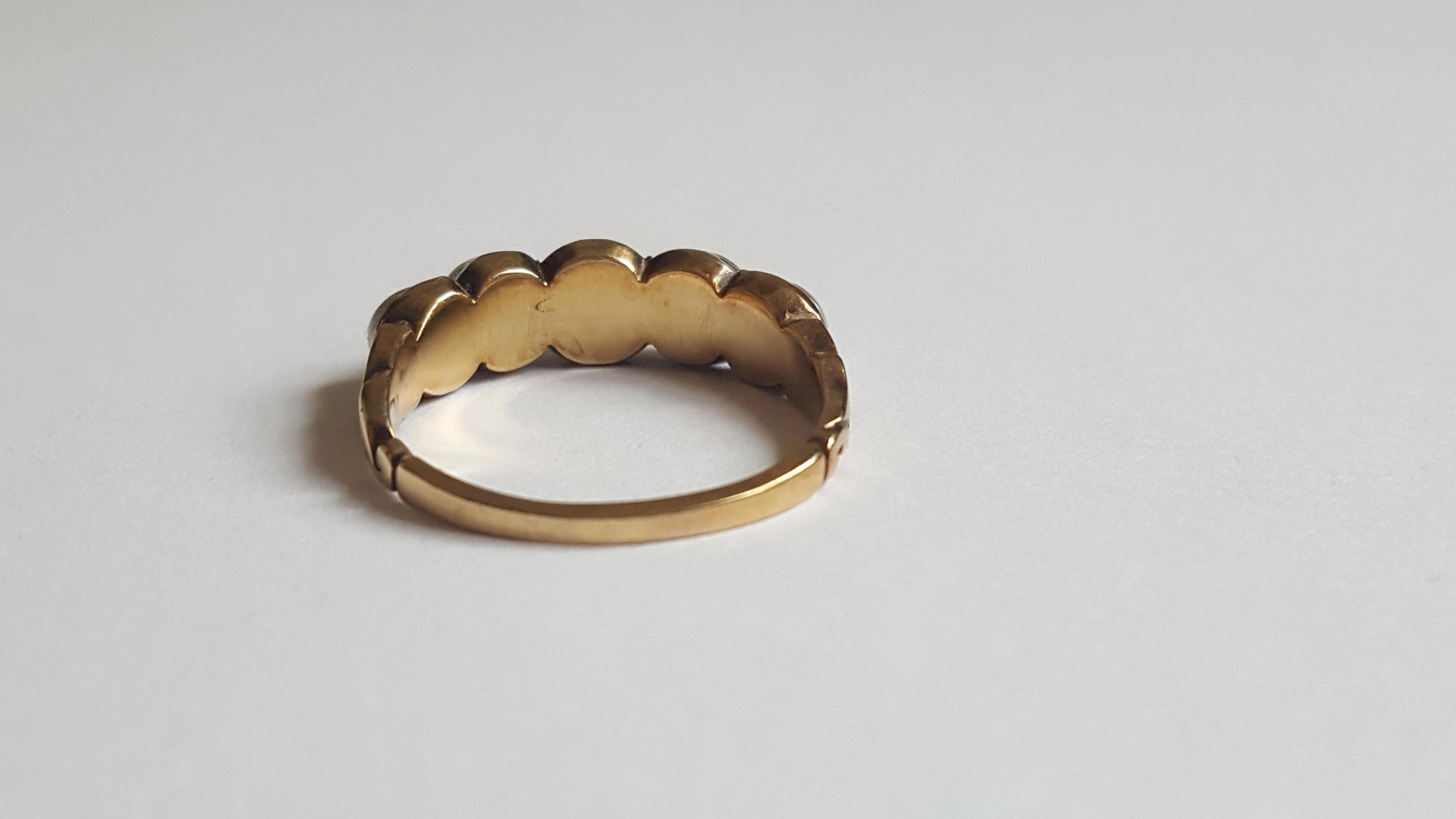 Georgian Gold and Split Pearl Ring In Good Condition In Boston, Lincolnshire