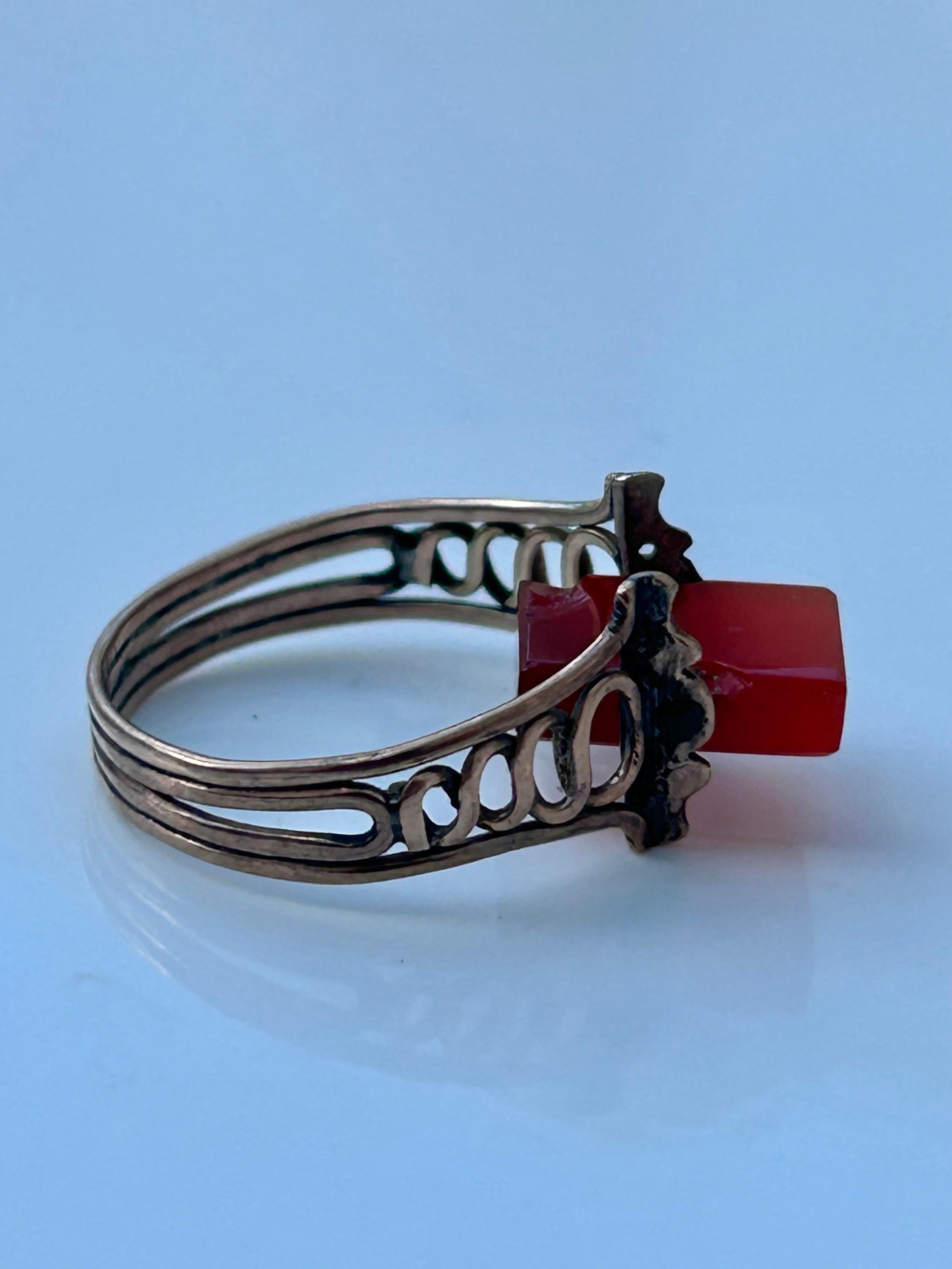 Women's or Men's Georgian Gold Carnelian Swivel Ring For Sale