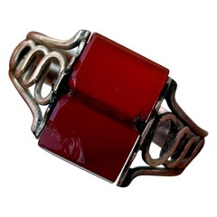 Georgian Gold Carnelian Swivel Ring
