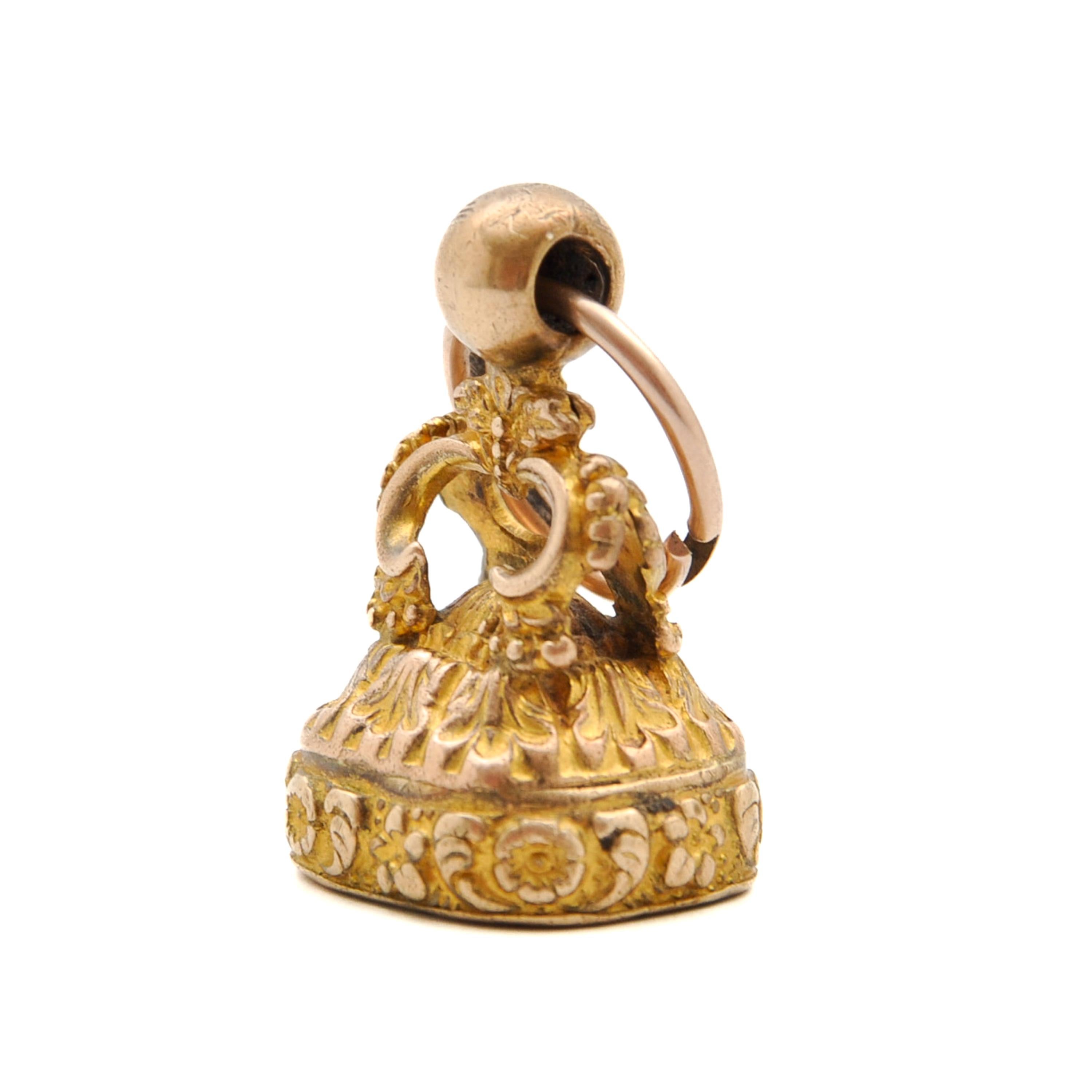 Portacartellini in oro georgiano con anello divisorio in vendita 1