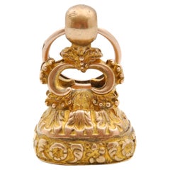 Georgian Gold Cased Citrine Fob with Split Ring