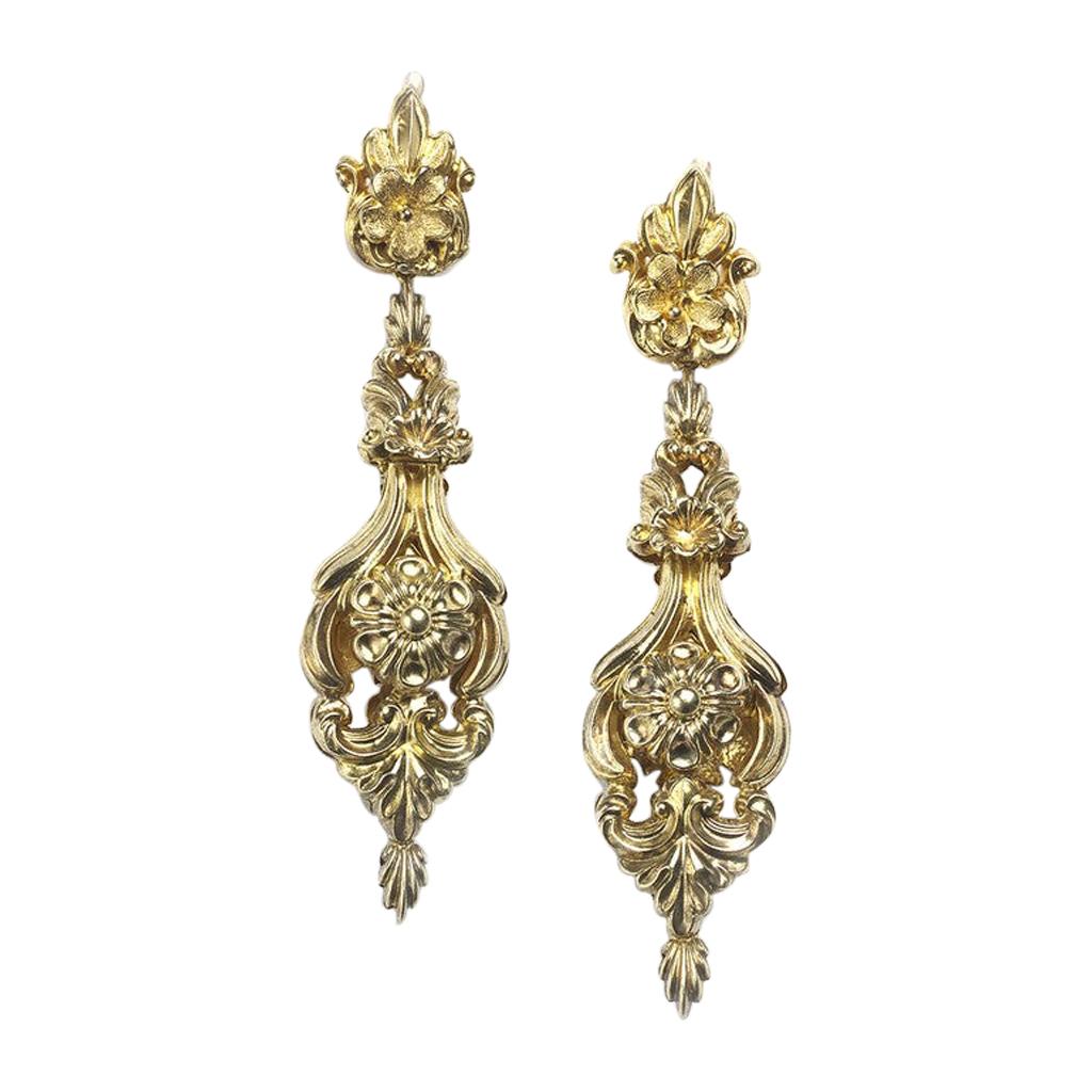 Georgian Gold Drop Earrings Circa 1820 For Sale At 1stDibs