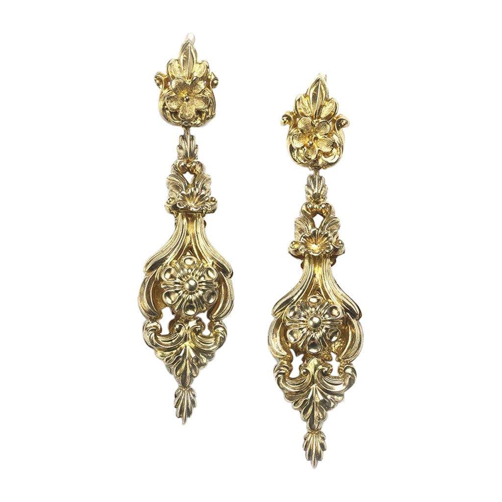 Georgian Gold Drop Earrings Circa 1820 For Sale At 1stDibs Georgian Gold Drop Earrings Circa 1820 For Sale At 1stDibs
