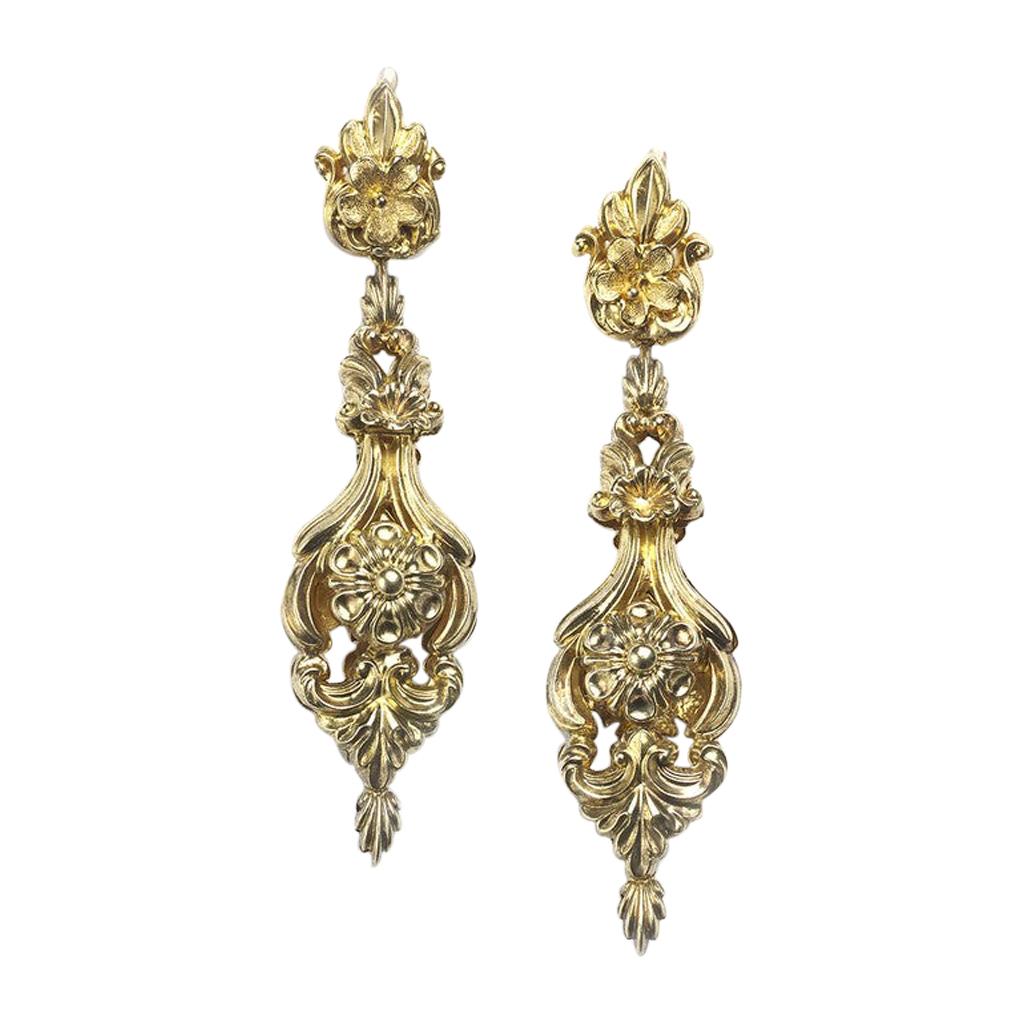 Georgian Gold Reversible Drop Earrings, Circa 1820